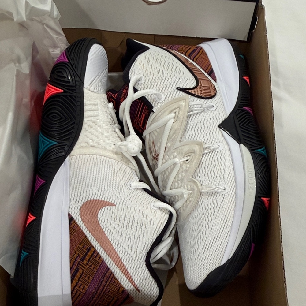 Nike Kyrie 5 White with Multicolor Accents